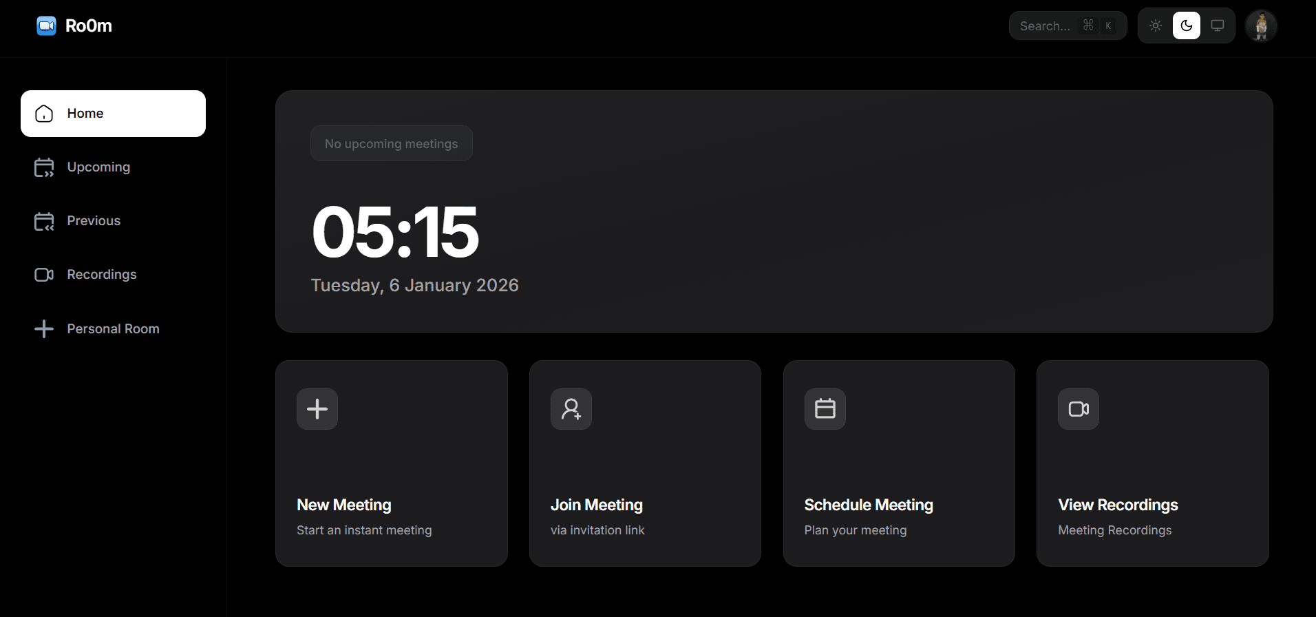 Ro0m Application Interface